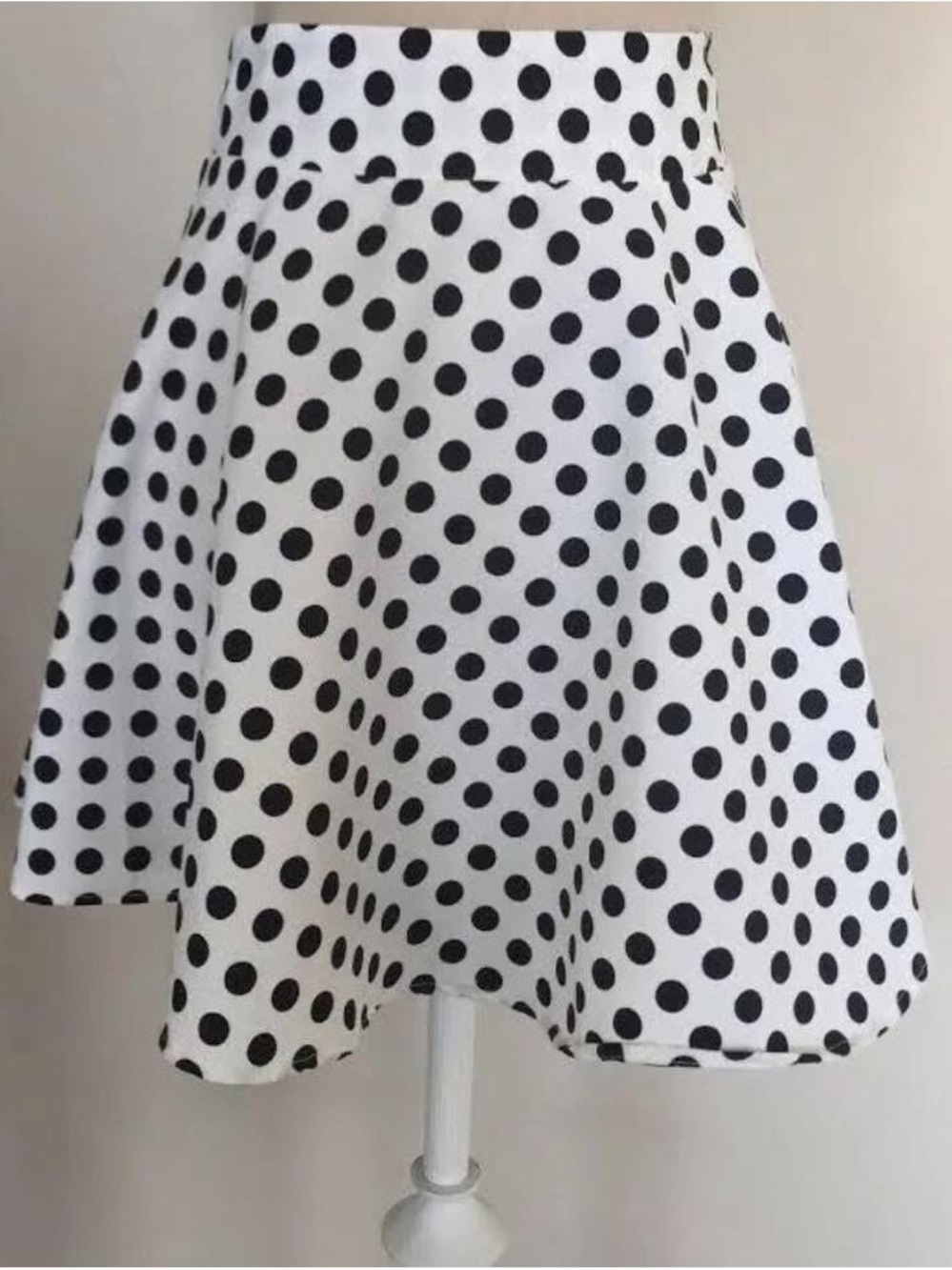 Alya Black & White Polka Dot Circle Skirt